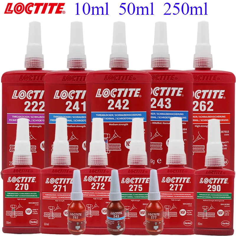 50ml/250ml Loctite 222 Screw Adhesive Anaerobic Glue Thread Locking Seal Glue 241 242 243 262 271 290 For All Kind Metal Thread