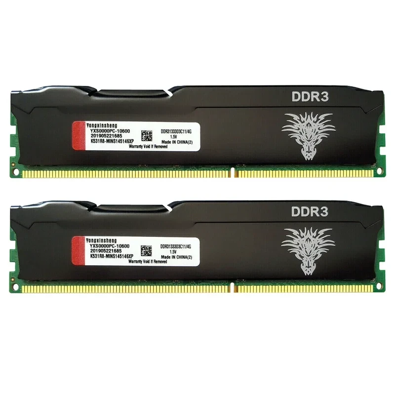 DDR3 RAM 4GB 8GB 1333MHz 1600MHz Desktop Memory PC3-10600 PC3-12800 240-Pin Non-ECC Unbuffered DIMM cooling vest black