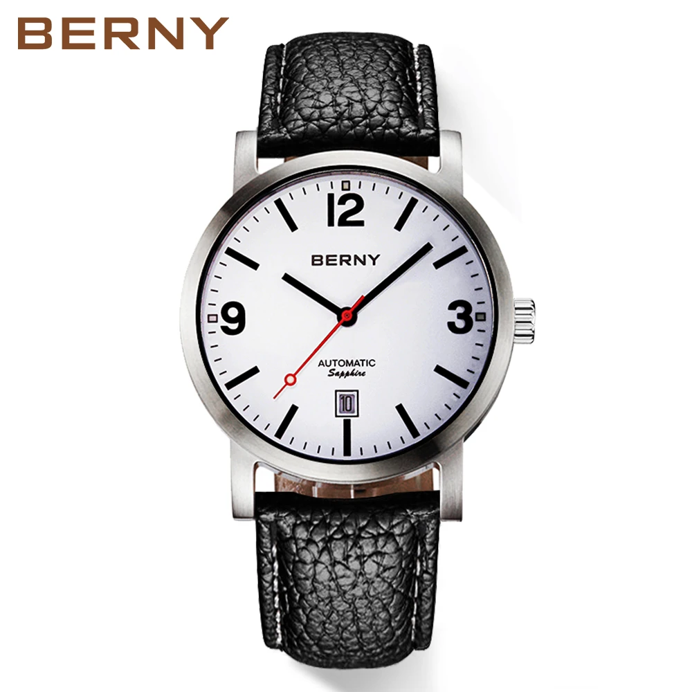 Watch for Men Automatc Mechanical Watch Waterproof Wristwatch Relogio Masculino Luxury Watches Black Leather Male Clock