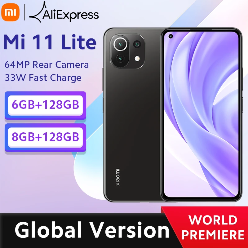 Global Version Xiaomi Mi 11 Lite Smartphone Snapdragon 732G Octa Core 64GB/128GB ROM 64MP Camera 6.55