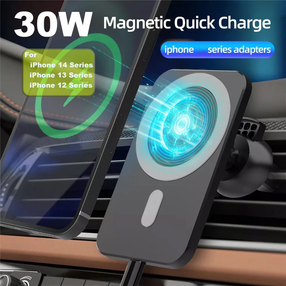 15W QI Magnetic Wireless Chargers for iPhone 13 pro 12 pro max 11 8 Car Phone Holder Magnetic Fast Charging for iPhone Samsung