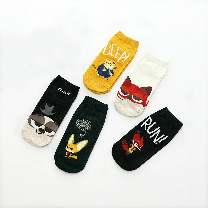 Women's Fashion Harajuku Printed Cotton Socks Fun Animal Printed Couple Ankle Socks Hip Hop Happy Socks Funny Socks