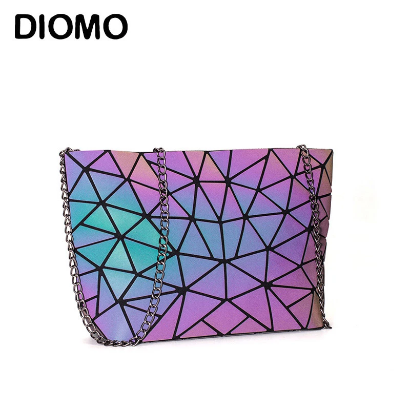 DIOMO Messenger Bag Women's Chain Bag 2021 Fashion Luminous Geometric Sling Bag Sac Femme Shoulder Strap Female Bolsas Feminina