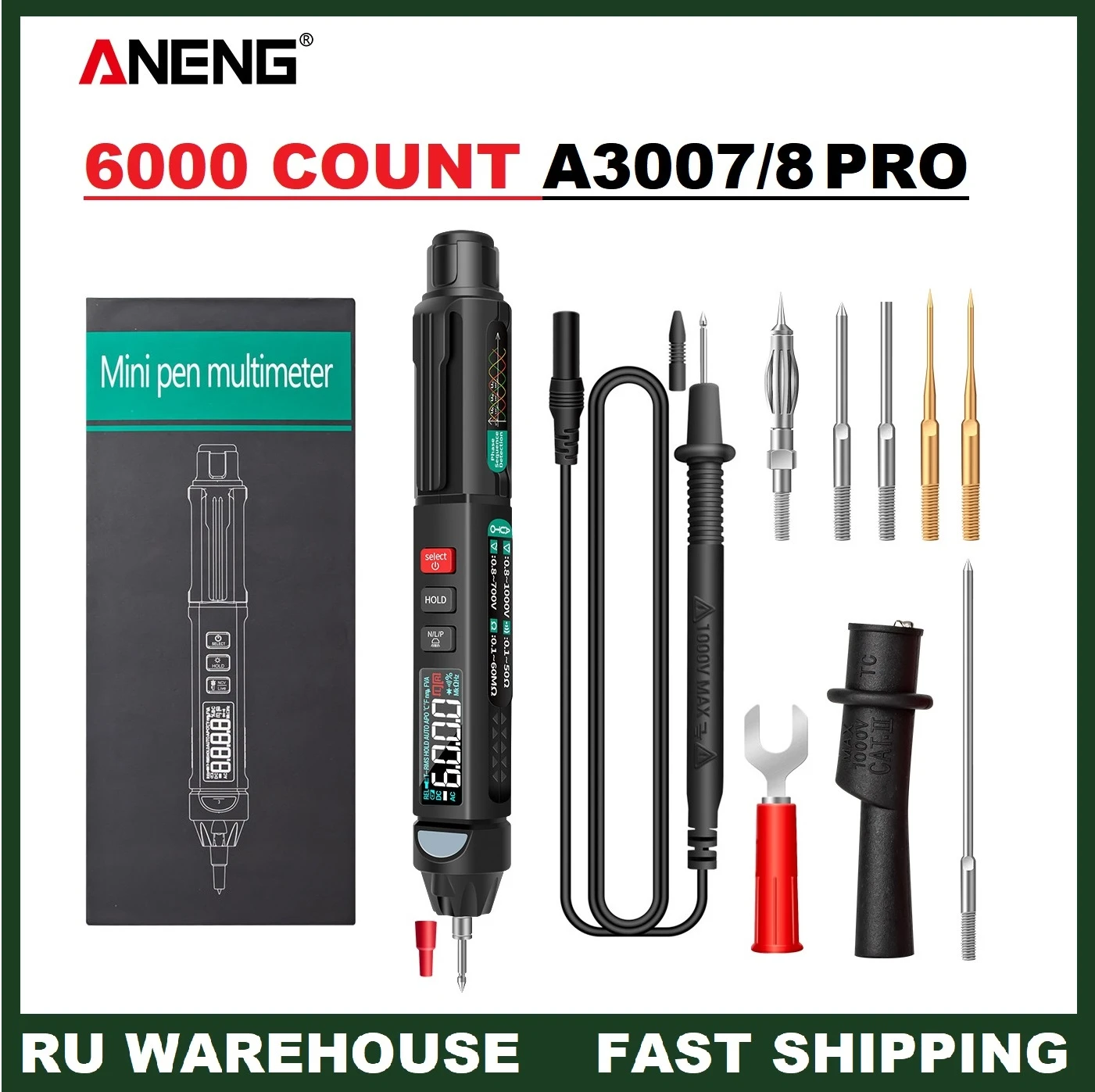 ANENG Multimeter Voltmeter Professional Digital Multimeter Tester A3007/A3008 Auto Sensor Pen Tester 6000 Counts Voltage Test
