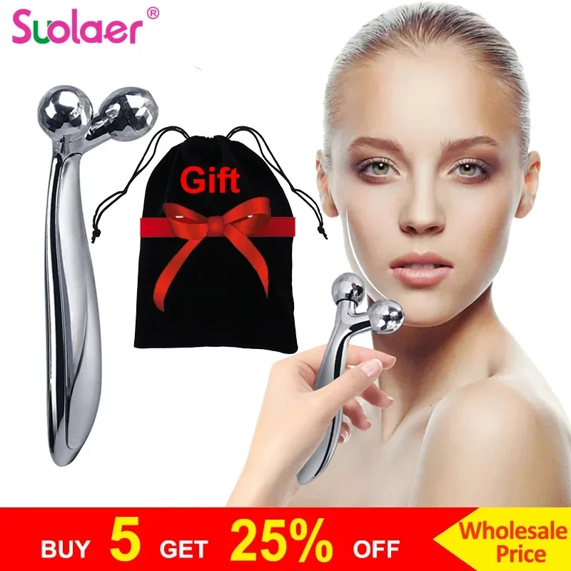 3D Roller Massager Facial Massage Handheld Y Shape Wrinkle Remover Face-lift Roller Full Body Relaxation 360 Rotate Instrument