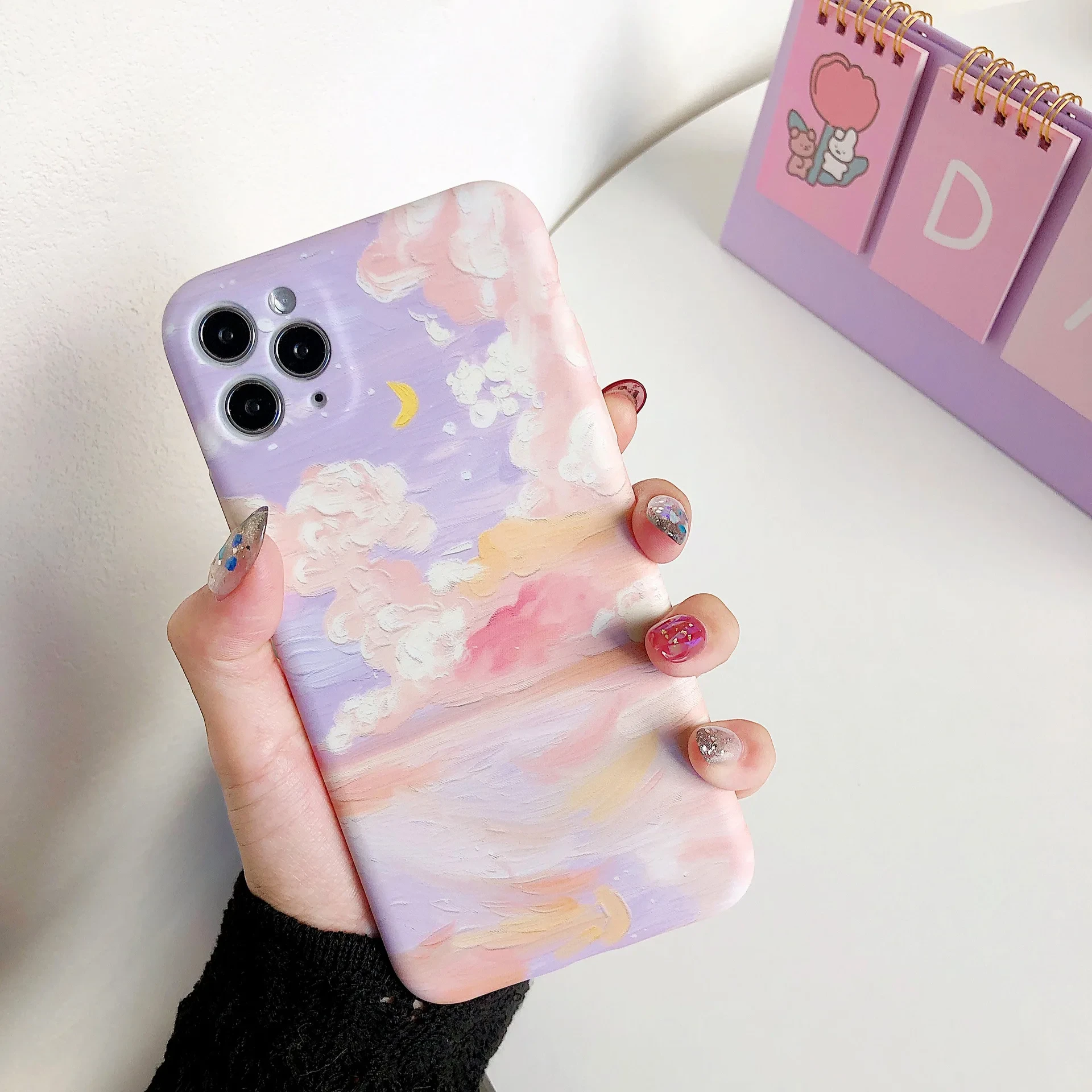 Retro Art Oil Painting Landscape Clouds Phone Case For iPhone 11 Pro Max Xr Xs Max X 7 7 Puls 8 Puls Cases Soft Silicone Cover