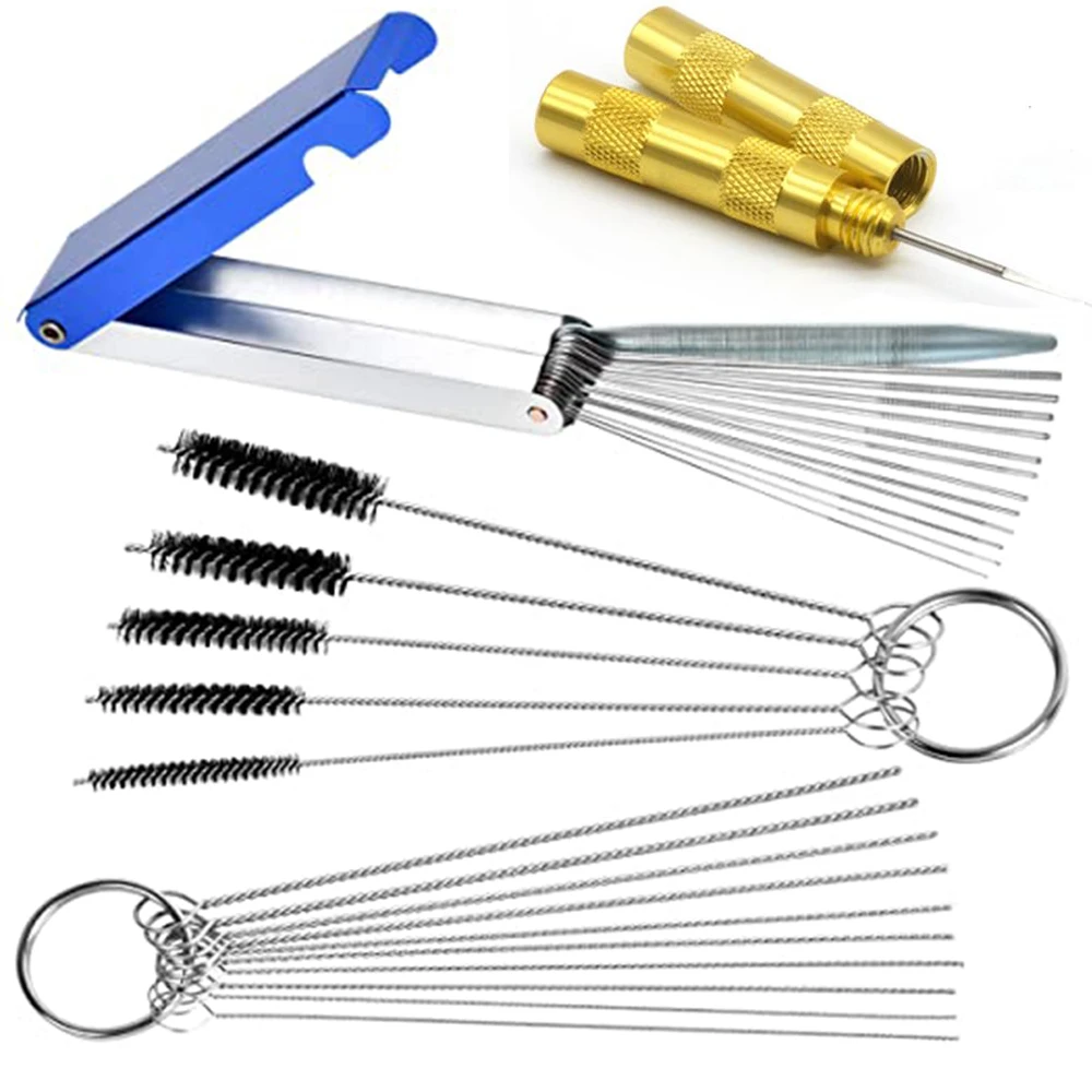Carburetor Carbon Dirt Jet Remove Cleaning Needles Brushes Cleaner Tools for Automobile Motorcycle ATV Welder Carb Chainsaw