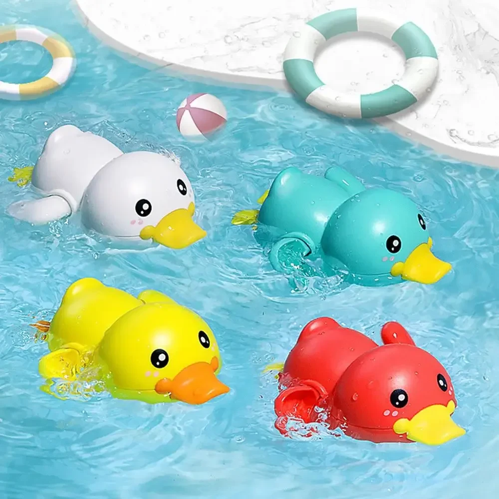 1PC Baby Bathroom Bath Shower Clockwork Swimming Children Play Water Cute Little Yellow Duck Bathing Bathtub Toys For Kid