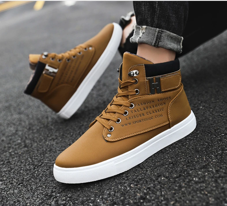 Ankle Boots Warm Men Snow Boots Winter Lace-up Men Shoes 2019 New Arrival Fashion Flock Plush Winter Boots Men 2019 New