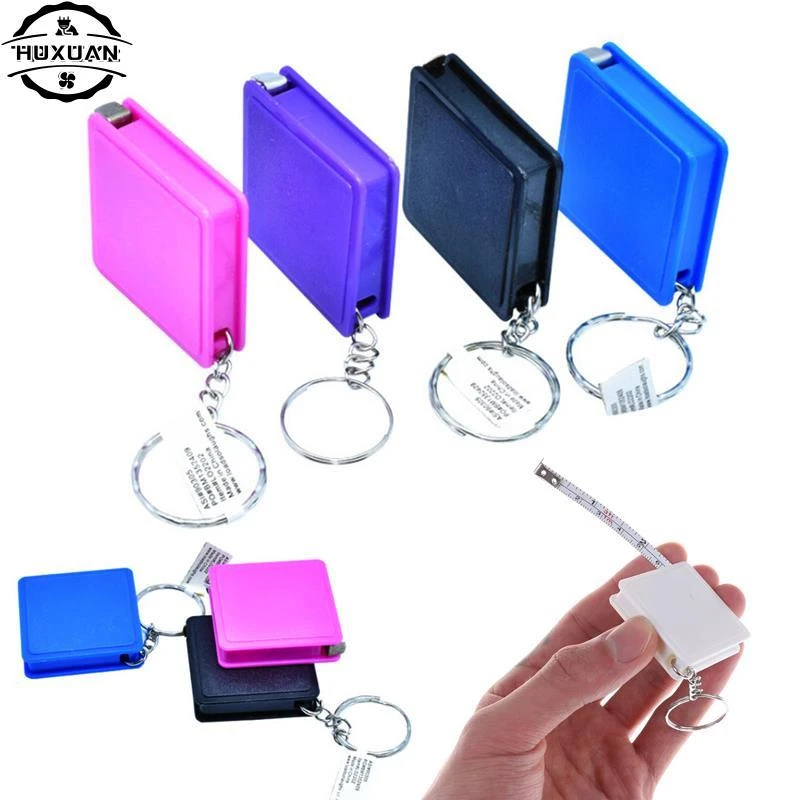 Mini Tape Measure With Key Chain Plastic Portable Retractable Ruler Centimeter/Inch Tape Measure