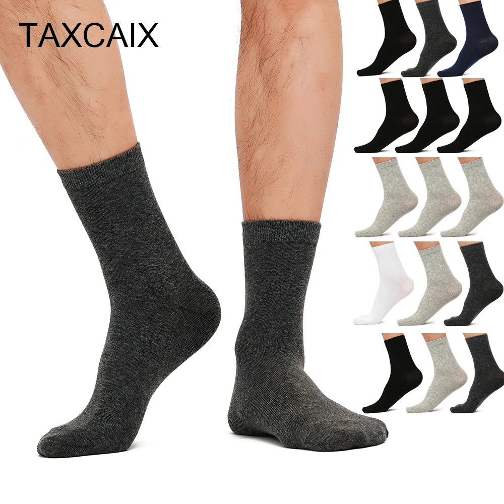 3 Pairs/Lot New Men's Cotton Socks New styles Black Business Men Socks Soft Breathable Autumn Spring for Male White Free Size