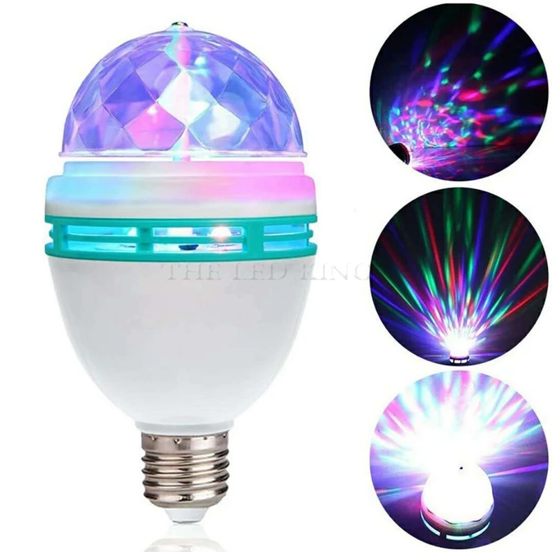 6W 9W Rotating Crystal Magic Ball RGB LED Stage Light Bulb E27 Lamp for Disco Party DJ Christmas Effect