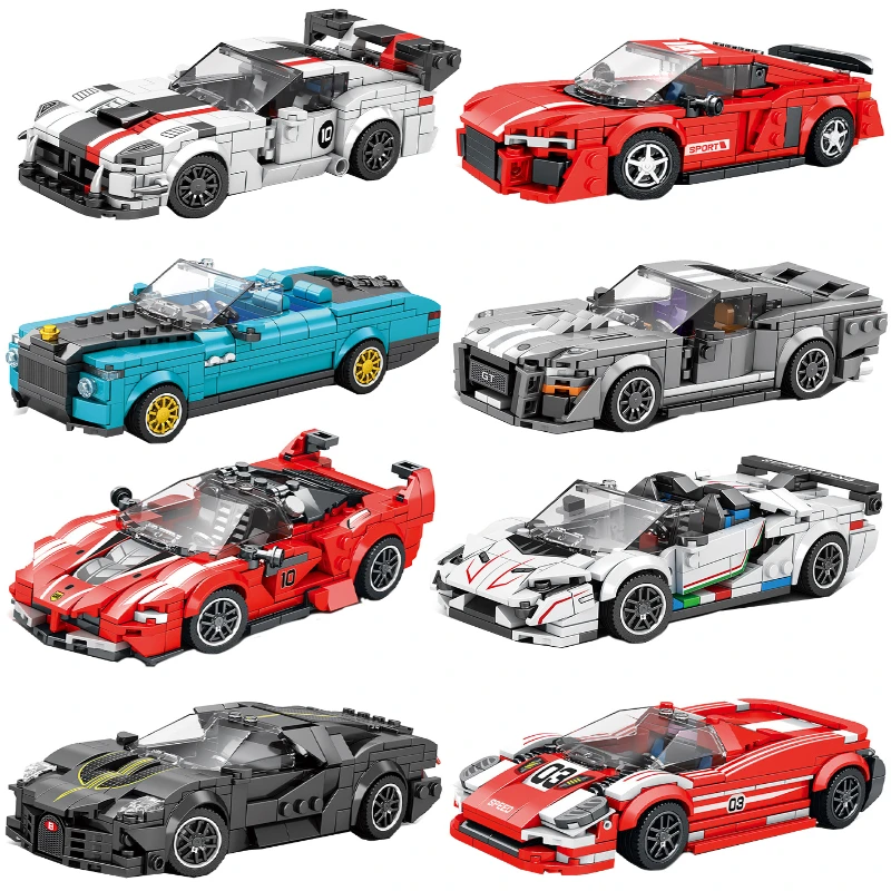 Speed Champions F1 Racing Sports Vehicle Pull Back Car Supercar Building Blocks Set Kit Bricks Classic MOC Model Toys For Kids