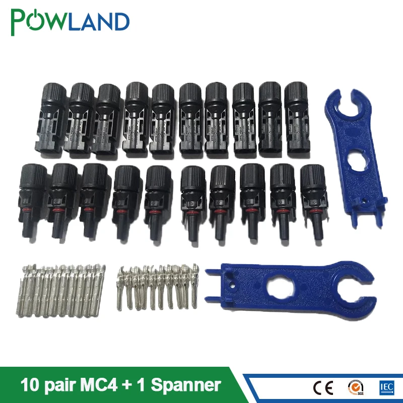 10 Pairs Connector with 1pair Spanner connected Solar Panel Connectors Male & Female IP67 TUV 1000Vdc UL 600Vdc