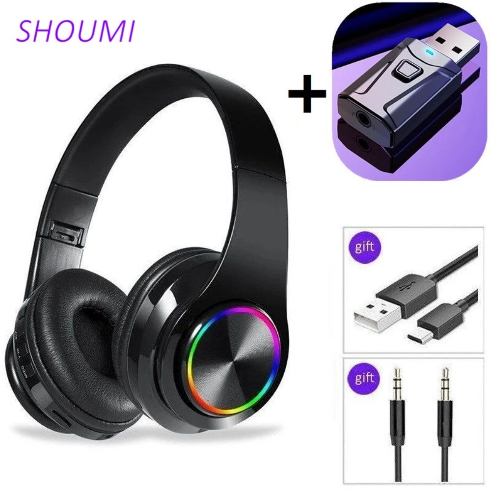 Noise Cancelling Wireless Headphones With Mic Foldable Bluetooth Headset and TV PC Tablet Bluetooth Adapter Gaming TV Music Gift