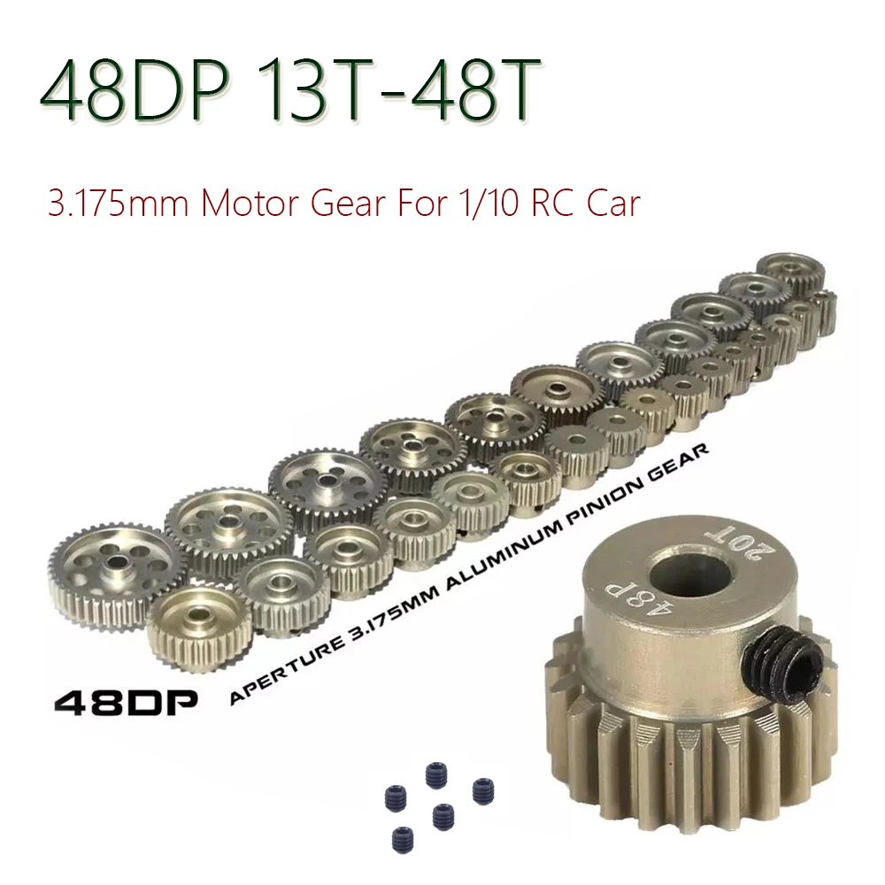 48DP 3.175mm 13T-15T 16T-18T 19T-21T 22T-24T 25T-27T 28T-30T 31T-33T 34T-36T 37T-39T 40T-42T 43T-45T 46T-48T Pinion Motor Gear