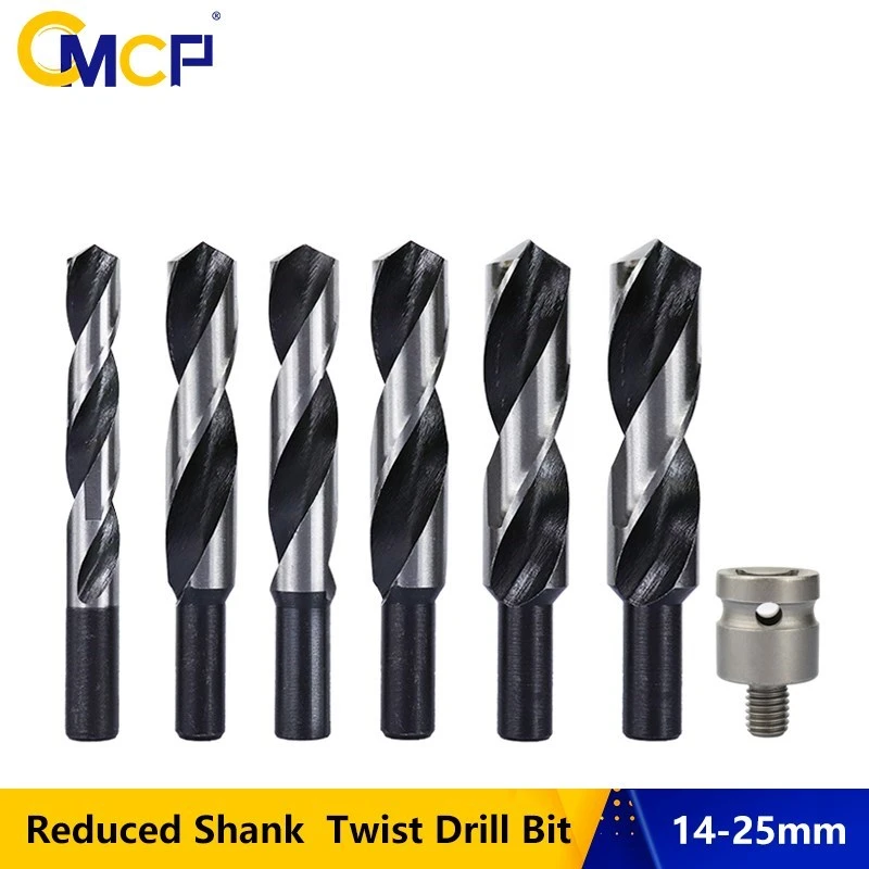 14mm Reduced Shank HSS Twist Drill Bit 14/16/18/20/22/25mm Core Drill Bit Hole Cutter For Woodworking Drills