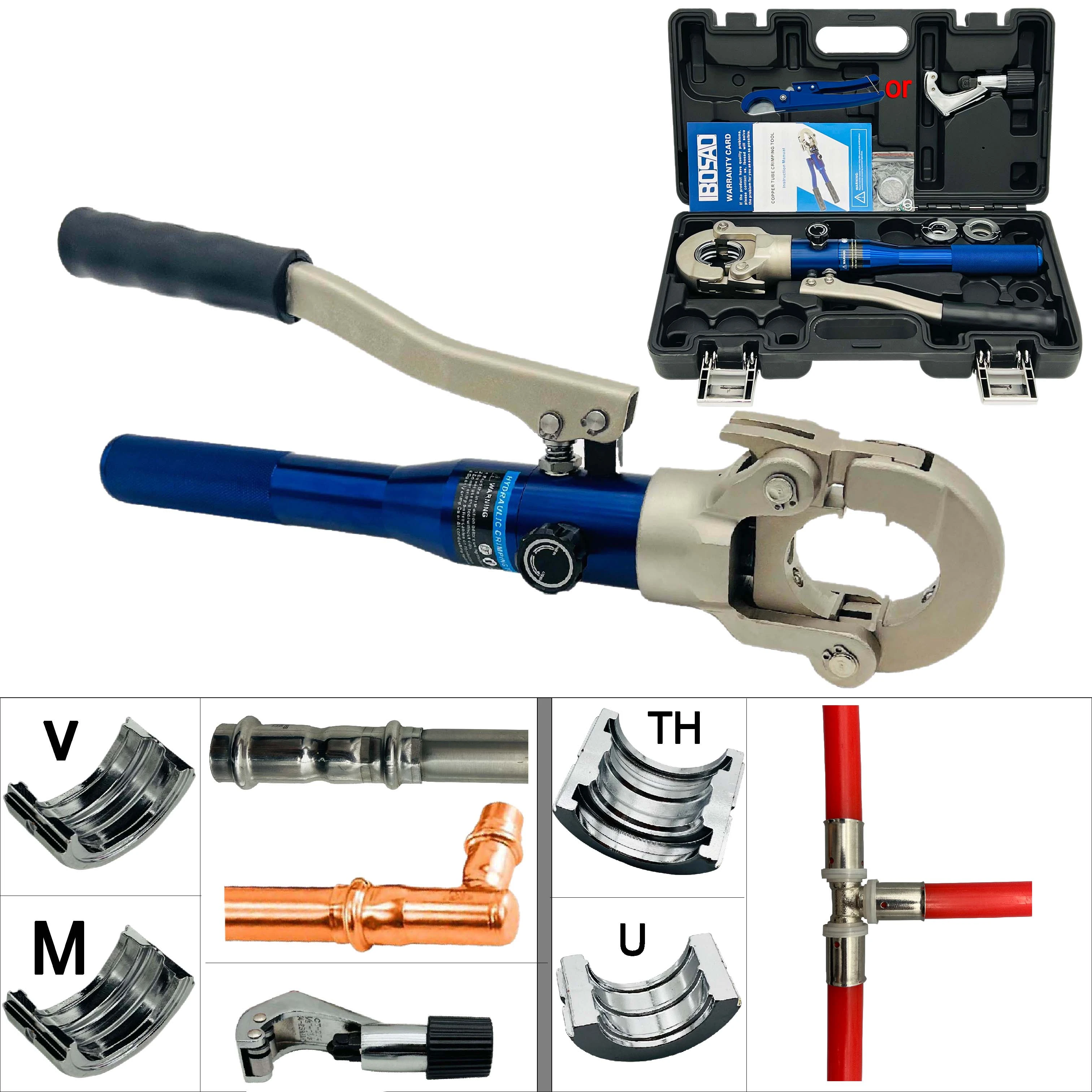 Hydraulic Pex Pipe Crimping Tools Pressing Plumbing Tools for Pex,Stainless Steel and Copper Pipe with TH,U,V,M,VUS,VAU jaws