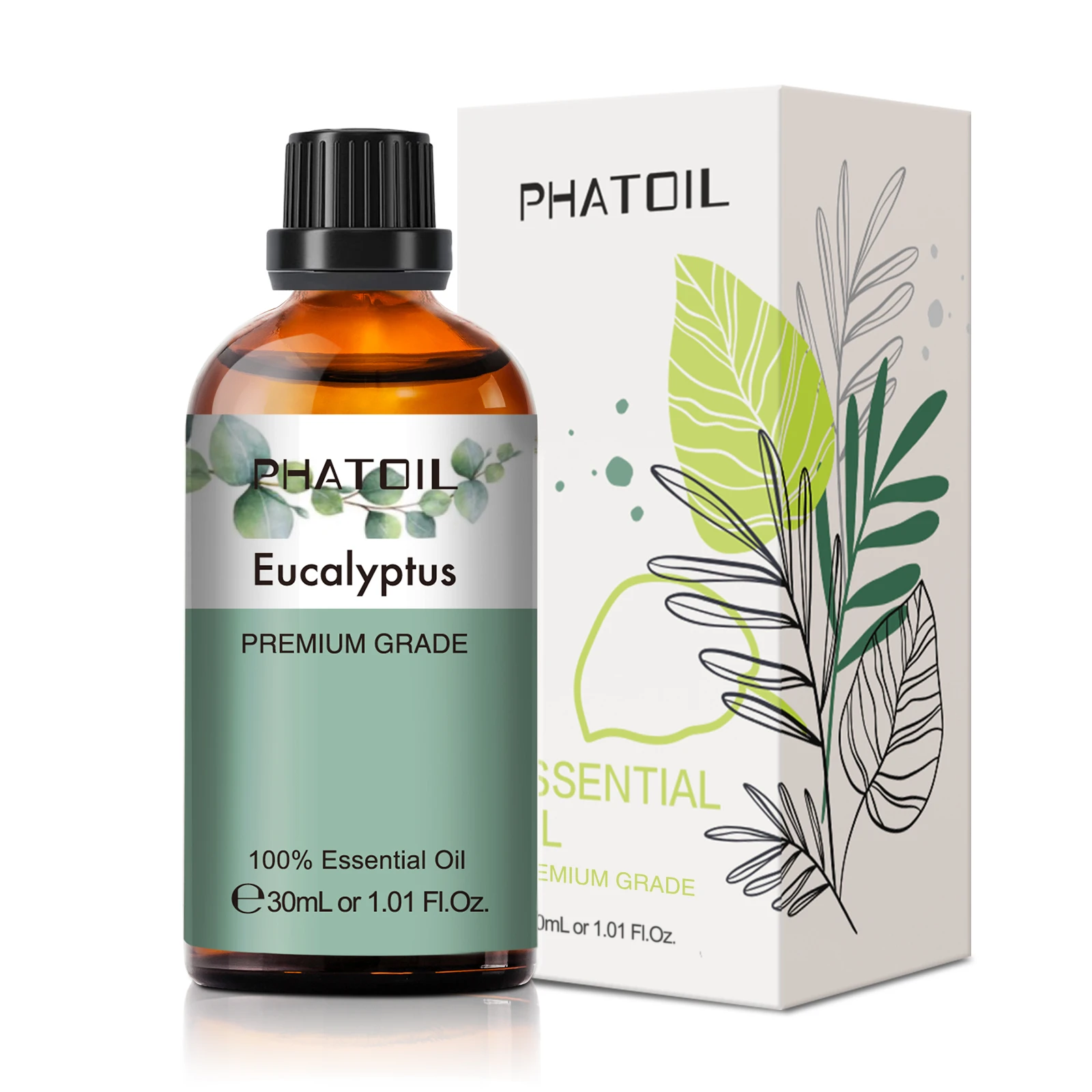 PHATOIL 30ML Eucalyptus Essential Oils for Humidifier Rose Lavender Jasmine Peppermint Sandalwood Bergamot Tea Tree Aroma Oil