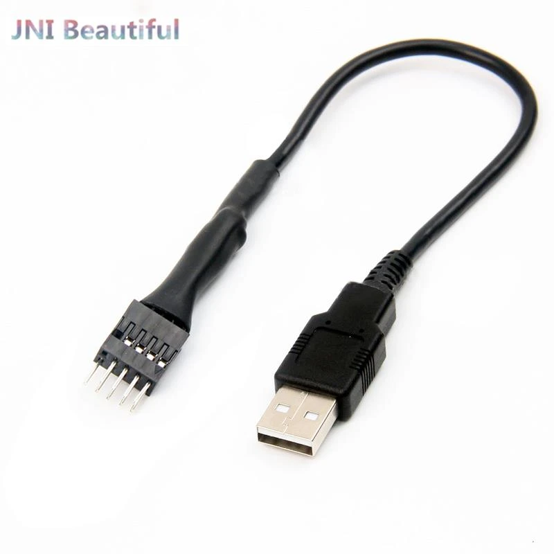 New 20cm 9 pin Male to External USB A Male PC Mainboard Internal Data Extension Cable