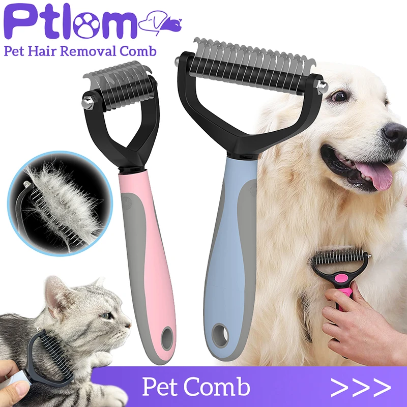 Dog Cat Hair Removal Comb Cats Brush Grooming Tool Puppy Hair Shedding Trimmer Combs Pet Fur Trimming Dematting Deshedding Brush