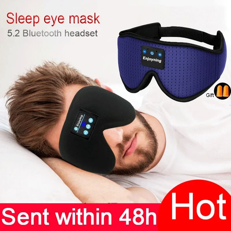 New 3D headphone wireless music sleep artifact breathable eye mask Bluetooth v5.0 headset call manufacturers Dropshipping
