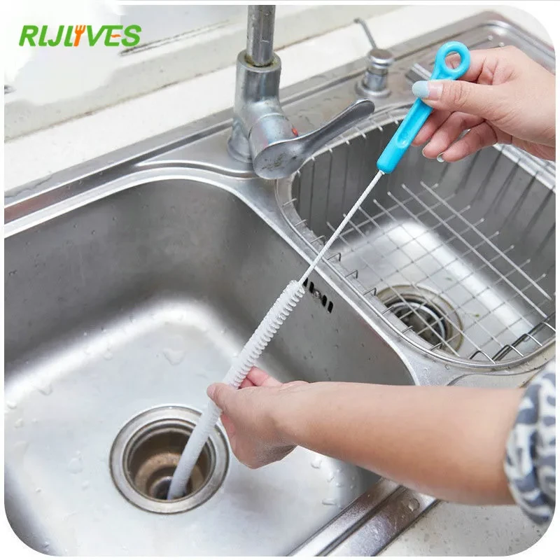 Home Bendable Sink Tub Toilet Dredge Pipe Snake Brush Tools Bathroom Kitchen Accessories Sewer Cleaning Brush