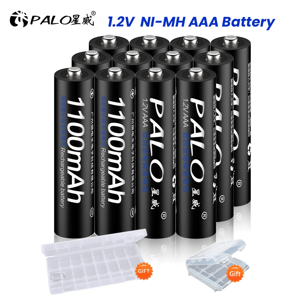 PALO 1100mAh 1.2V AAA NI-MH Rechargeable Batteries aaa battery rechargeable battery with LCD display smart 1.2v battery charger