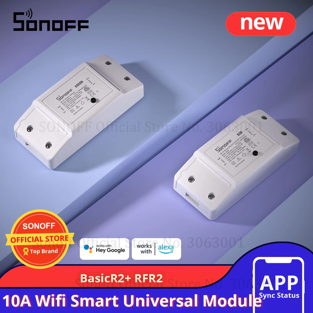 SONOFF BasicR2 RFR2 ETL Wifi DIY Smart Switch Moudle APP Remote Control Timer Switch Smart Home Works with Alexa Google Home