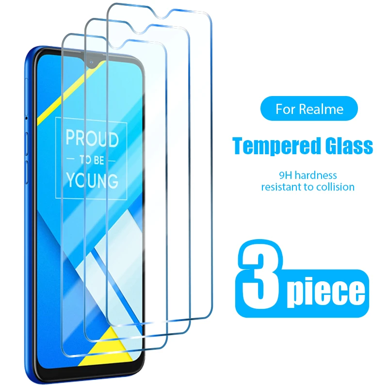 3PCS Tempered Glass for Realme 8 7 Pro gt Neo C21 C25 5G Screen Protector for Realme 8 7 Pro C3 C11 gt C12 C17 C2 C38 C20 Glass