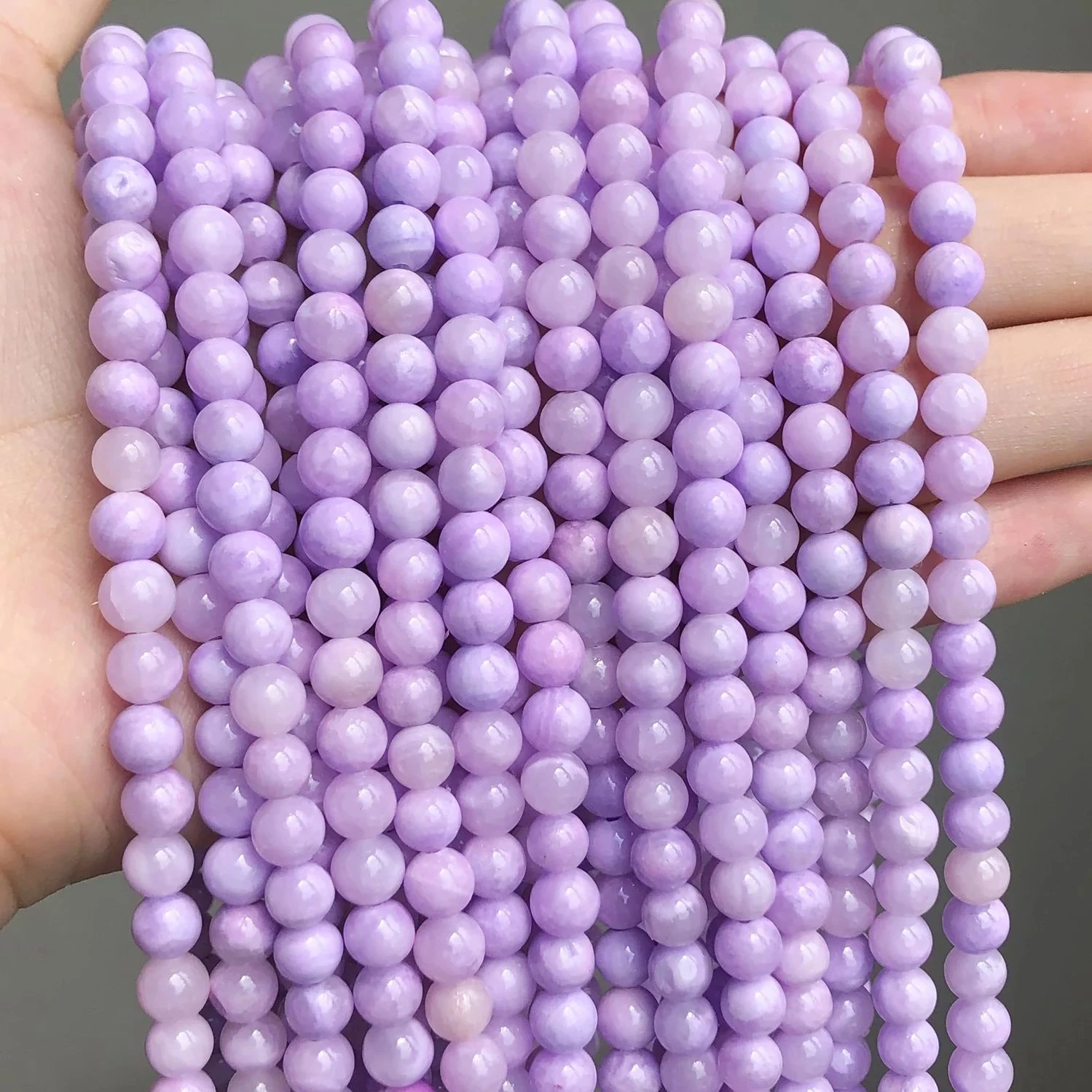 Natural Stone Purple Jades Beads Round Loose Spacer Beads For Jewelry Making DIY Bracelet Necklace 15'' Strand 6/8/10/12 mm