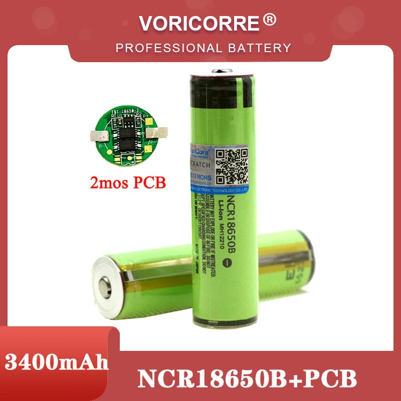 2021 New Protected 18650 NCR18650B 3400mah Rechargeable battery  3.7V with PCB For Flashlight batteries