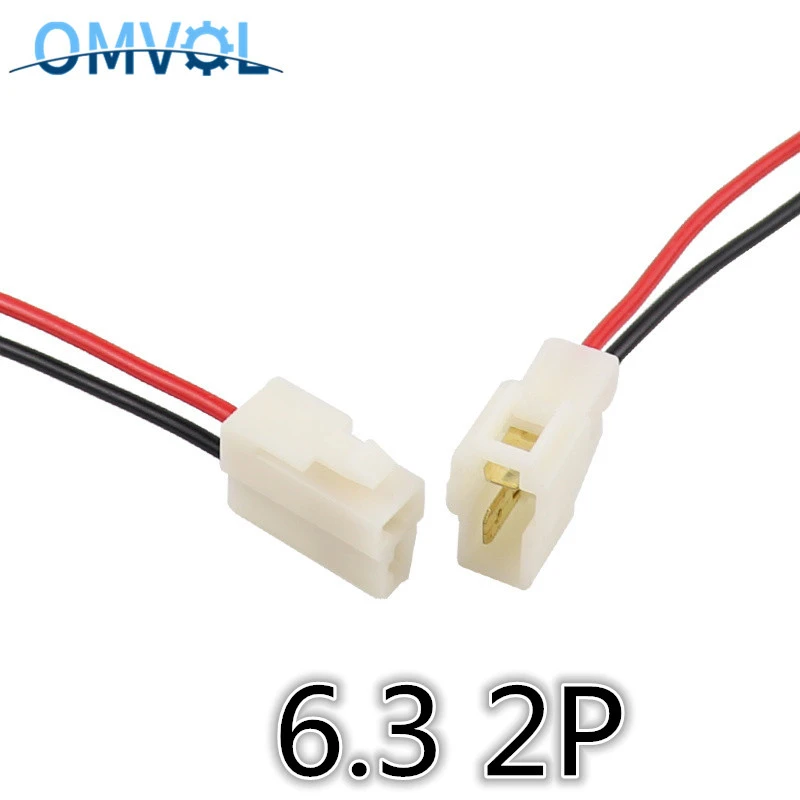 6.3mm connector 2P 2 pin Electrical 6.3 Connector Kits Male Female socket plug for Motorcycle Car