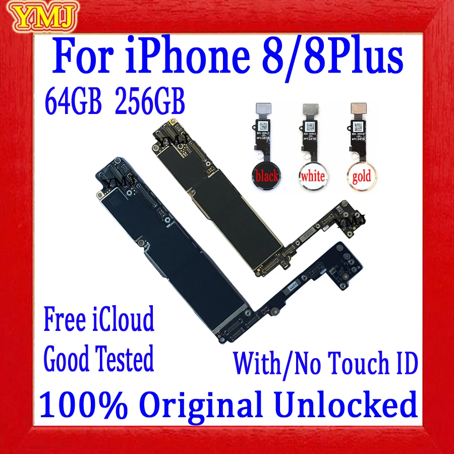 Factory Unlocked For iphone 8/8 Plus Motherboard With/No Touch ID,Original with full chips & IOS system logic board good tested