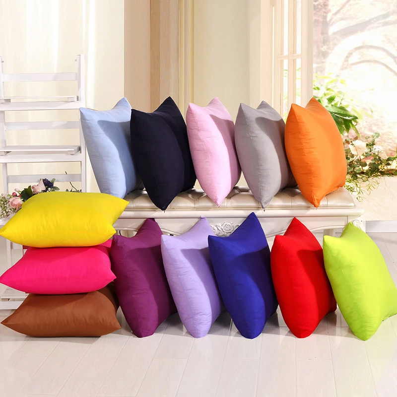 YWZN Candy Color Cushion Cover Simple Solid Color Throw Pillow Case Black and White Decorative Pillowcase Car Cushion Cover