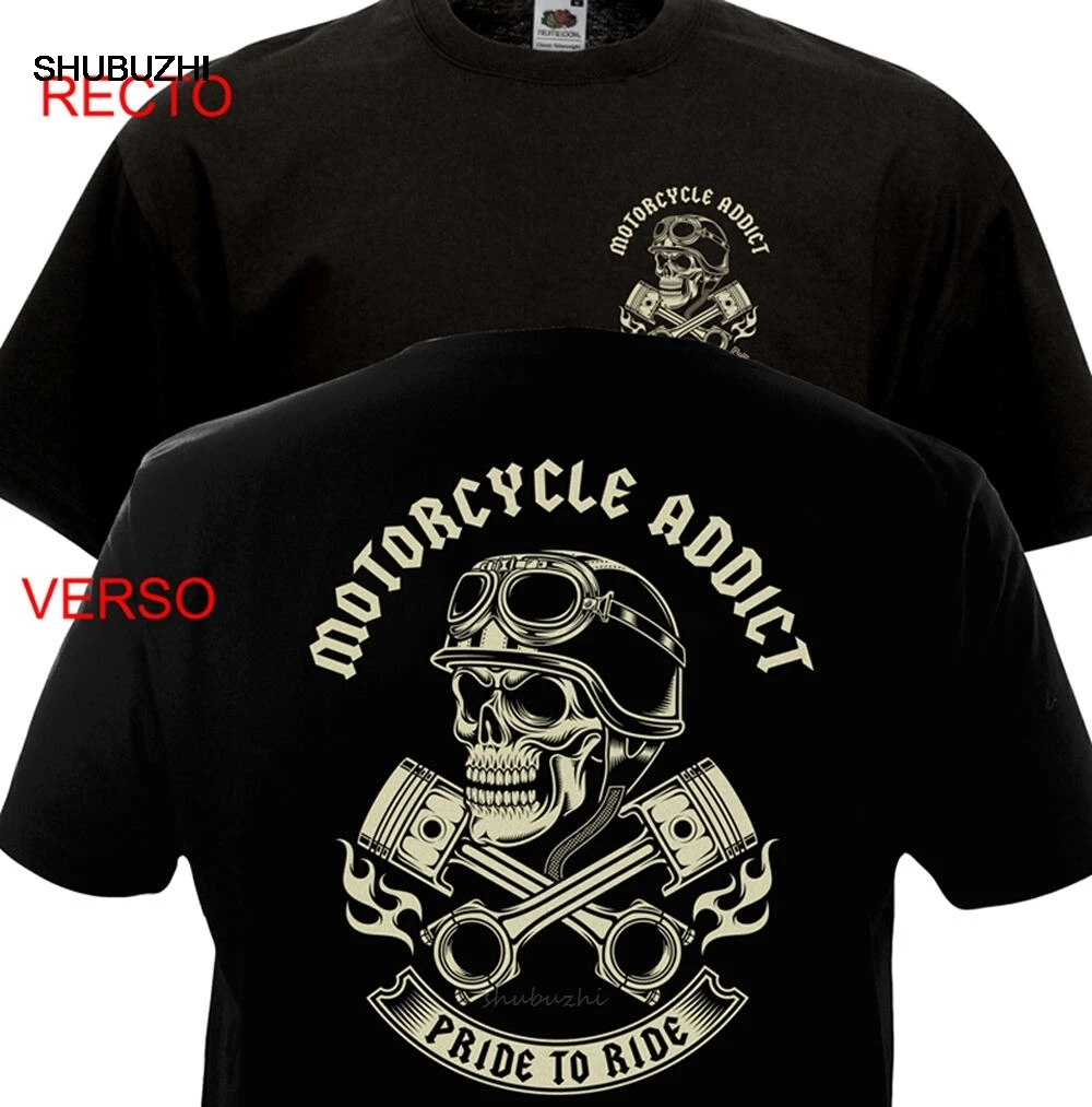 Motorcycle Addict Biker Chopper Bobber Motard Motorrad Summer Short Sleeve Plus Size Print Men T Shirt Summer  T Shirt