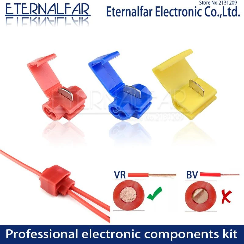 5V-220V Line Connector 10-24A Terminal Joint Blue Red Quick Connection Clip Wire Crimp Splitter Lip Break Clamp Soft Distributor