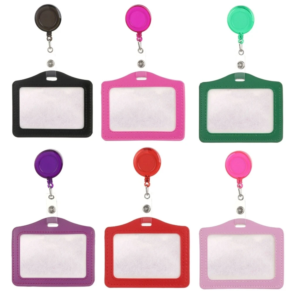 Candy Colors Horizon Style Nurse Id Badge Holder with Retractable Badge Reels Badge Clip Name Badge Office School Supplies