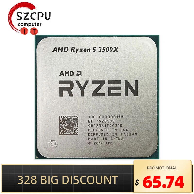 AMD Ryzen 5 3500X R5 3500X 3.6 GHz Six-Core Six-Thread CPU Processor 7NM 65W L3=32M 100-000000158 Socket AM4