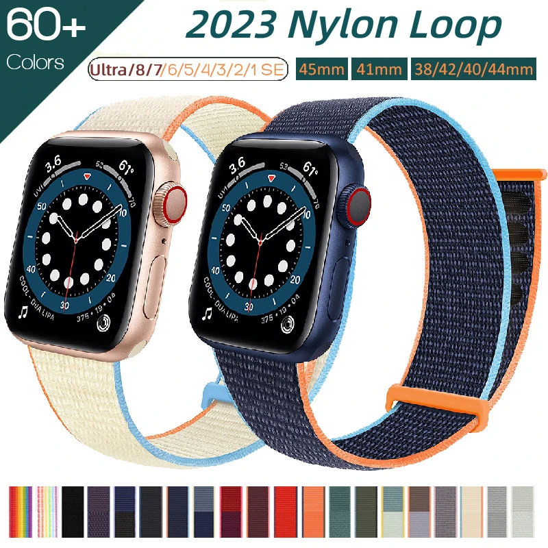 Band For Apple watch Series 6/5/4 40MM 44MM Nylon Soft Breathable Strap for iwatch series 7 6 5 4 3 2 1 38MM 42MM 41MM 45MM