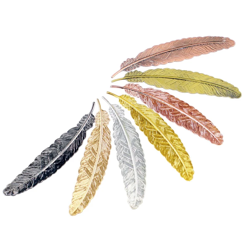 1 Pcs Retro Metal Feather Bookmark Chinese Style Book Page of Mark Children Student Gift School Stationery Office Accessories