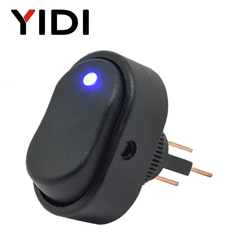 ASW-20D 30A 12VDC Car Boat Auto Rocker Switch ON OFF with Dot LED Light Illuminated Red Green Blue Yellow Rocker Switch