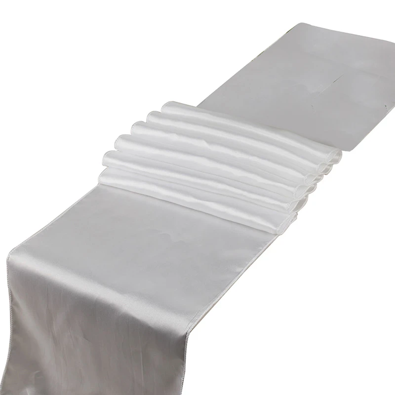 1pcs Solid Color Satin Table Runner Sashes Table Cover For Home Wedding Banquet Festival Party Catering Hotel Table Decoration