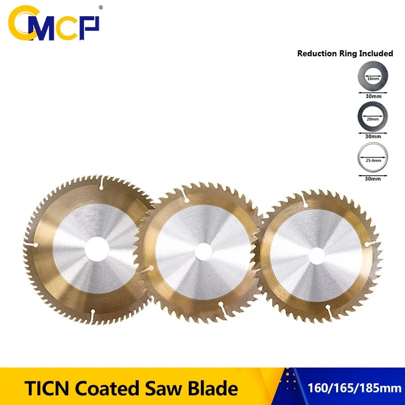 1pc TCT 160mm 165mm 185mm Wood Saw Blade TiCN Coated Circular Saw Blade 24/40/48/80T Cutting Disc Carbide Saw Cutting Disc