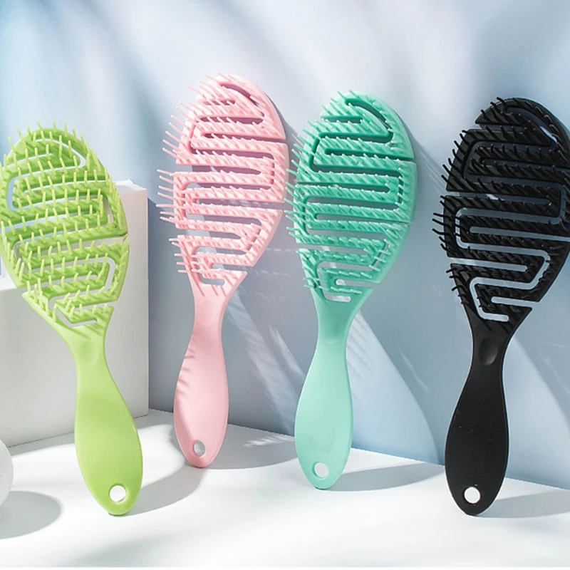 Wet Brush Pro Flex Dry ,Curved Comb, Massage Comb Fluffy Shape, Ribs Curling Comb,Can Be Used On Wet Hair For Easy Detangling