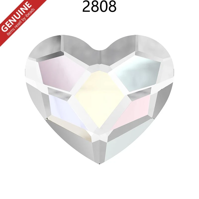 100% Original Crystals from Swarovski 2808 Heart Flat Back no hotfix rhinestone for women nail art clothing decoration