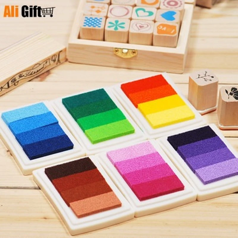 Inkpad 2021 Child Craft Oil  Gradient Color Based Diy Ink Pad Rubber Stamps Paper Scrapbooking 15 Colors Inkpad Finger Paint