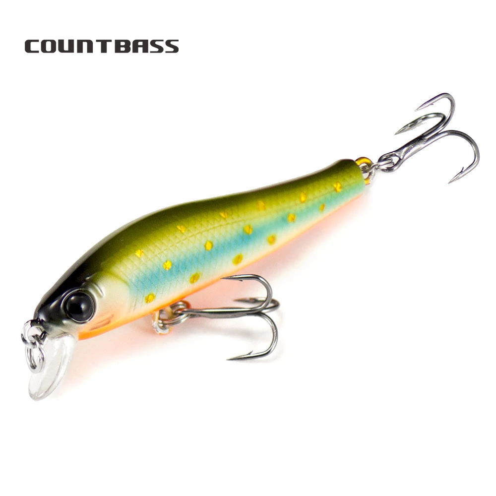 1pc Countbass Sinking Minnow Hard Lure 55mm Wobblers, Trout Bass Fishing Bait for Freshewater