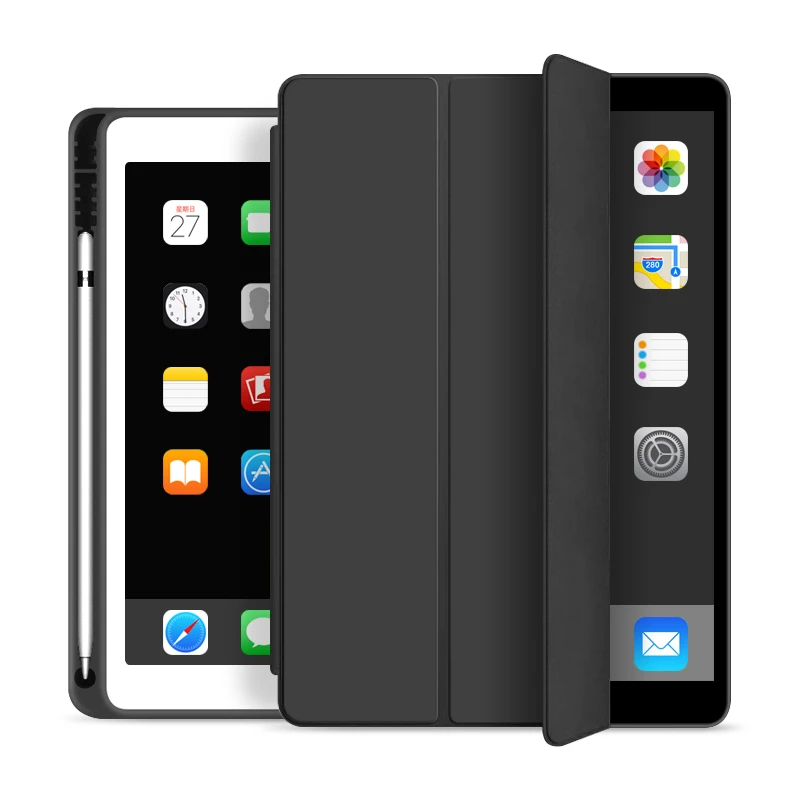 For iPad Case Pro 11 2021 2020 2019 10.2 Air 4 10.9 10.5 2018 9.7 Mini 5 8th 7th 6th Generation Smart Cover with Pencil Holder