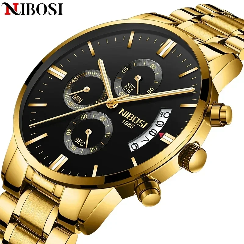 NIBOSI Relogio Masculino Luxury Men Watches Top Brand Men's Quartz Clock Waterproof Sports Chronograph Wristwatches Montre Homme